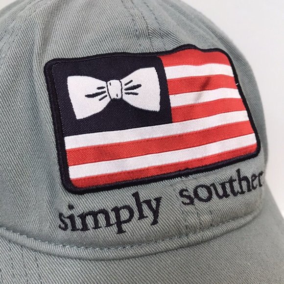 Simply Southern Women's Gray Distressed Flag Hat - Picture 2 of 8